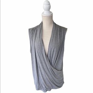 Cato NWT size XL light gray open front faux wrap top